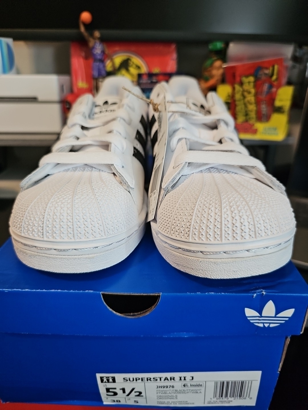 adidas Kids White Sneakers with Black Stripes